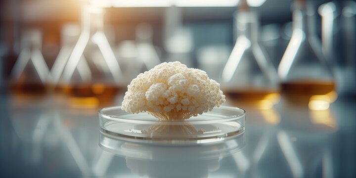 Koji mold Aspergillus oryzae used in soy sauce and sake fermentation, microbial process in food production