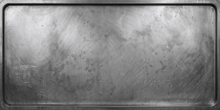 Abstract brushed aluminum texture serving as a background for text layout or UI design, surface finish and reflectivity