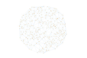 Abstract Plexus sphere or circle. Dots connected by lines. Technology abstract background. Minimalist mesh backdrop. Abstract polygonal shape.