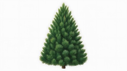 Lush Green Pine Tree Isolated on Transparent Background for Decor