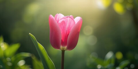 Detailed view of colorful summer tulip blooms with lush green leaves, ideal for park decoration or floral design, World Flower Day