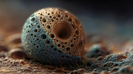 Obraz premium Porous sphere abstract geological formation