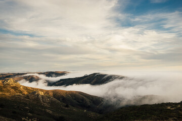 clouds over the mountains