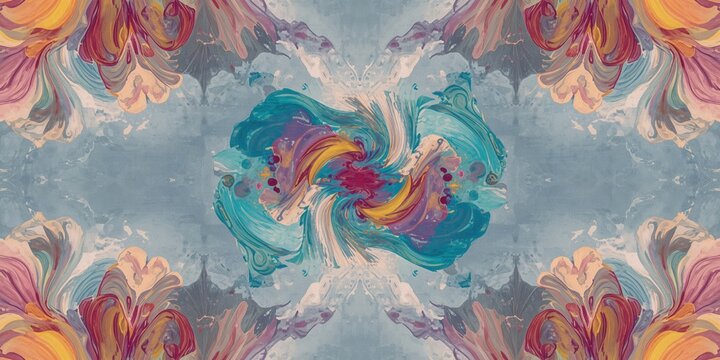 Vibrant kaleidoscope and neon abstract designs created with colorful watercolor effects and alcohol inks, suitable for background use - Powered by Adobe