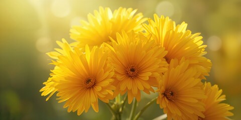 Obraz premium Detailed view of bright yellow flowers emphasizing floral diversity in springtime