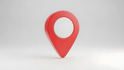 Red Map Location Pin Icon – 3D GPS Marker for Navigation and Positioning.