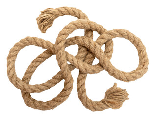 Jute. Twisted linen rope on a white background. Rope