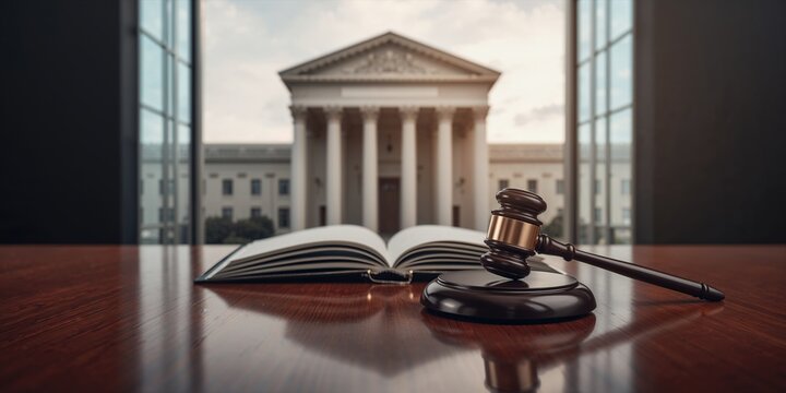 Legal services scene with a law firm workspace document review and client consultation