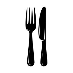 Dinnerware Delight: A simple yet elegant presentation of a fork and knife, essential dining utensils symbolizing the joy of sharing meals.