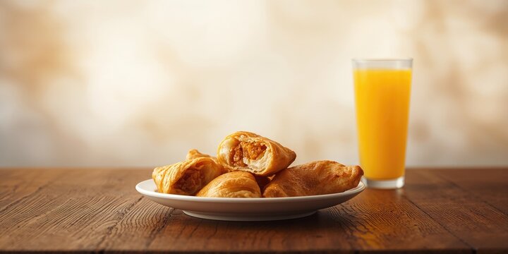 Chicken Esfiha portion presented on a table highlighting snack foods
