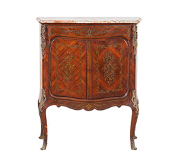 Elegant Antique French Commode Wood Marble Ormolu
