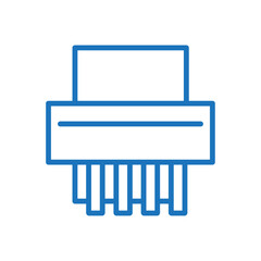 Destroy Document Office Paper Shredder. Paper Shredder related vector icon Isolated on white background. Paper shredder machine icon vector illustration for document security. Vector Illustration.