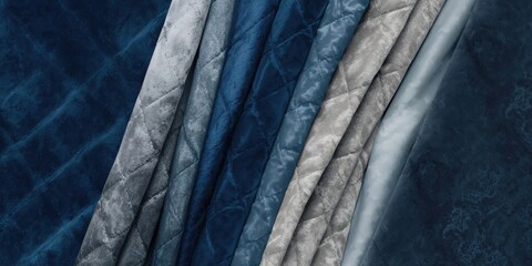 Fototapeta premium Different fabric colors used for furniture upholstery, background for interior design projects