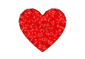 Red glowing LED heart light illustration
