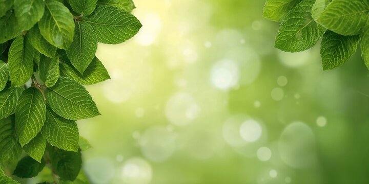 Green leaves of Filicium decipiens tree forming an abstract pattern for nature-themed background design