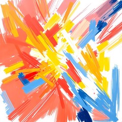 Vibrant Abstract Colorful Brushstroke Painting,Generative AI