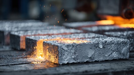 Aluminum alloy forging for aerospace applications in an advanced foundry focusing on mold shaping and the transformation of raw metal into dense structures.