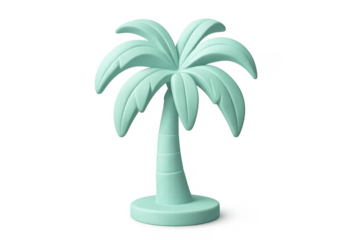3d stylized tropical mint green palm tree rendering