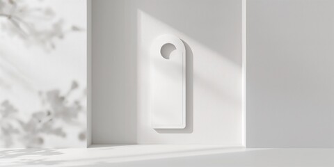 Blank white door hanger suitable for hotel and motel customization, ideal for signage and branding purposes