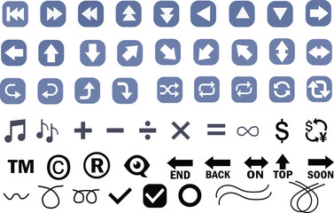 Set of hand drown icons
