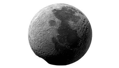 A highly detailed view of the moon's surface showing craters and shadows against black