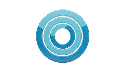 Concentric Rings Abstract Blue Circular Design with Segmented Sections and Gradient Tones on Transparent Background Perfect for Digital Graphics and Branding