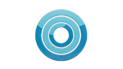 Concentric Rings Abstract Blue Circular Design with Segmented Sections and Gradient Tones on Transparent Background Perfect for Digital Graphics and Branding