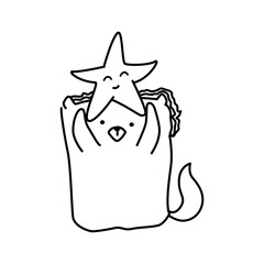 Cute Line Art Character Illustration