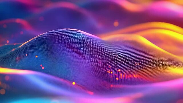 Digital data wave creating a vibrant abstract background
