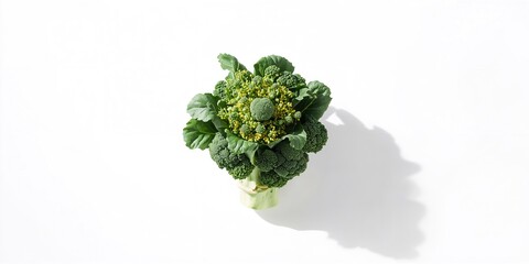Chinese broccoli on a white background used for layout design, focusing on clean and simple presentation