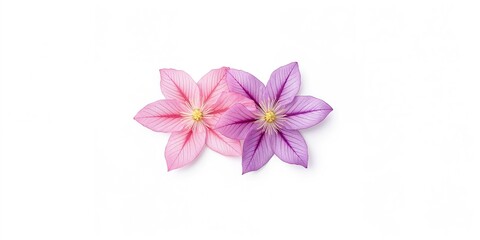 Obraz premium Clematis flowers, isolated on white, used as a floral motif for background design