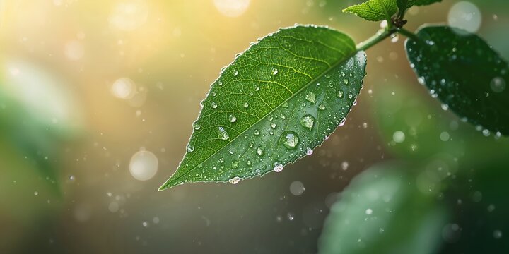 Macro shot of a leaf highlighting texture and structure for botanical studies or environmental awareness