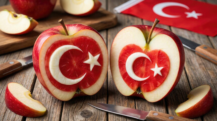 Turkish flag and Turkish flag motifs, drawings, vectors.