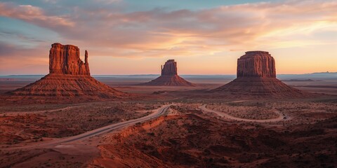 Wide-angle of sandstone formations highlighting geological features, erosion risk awareness