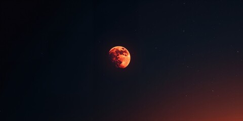 Lunar eclipse with a blood moon, highlighting astronomical event