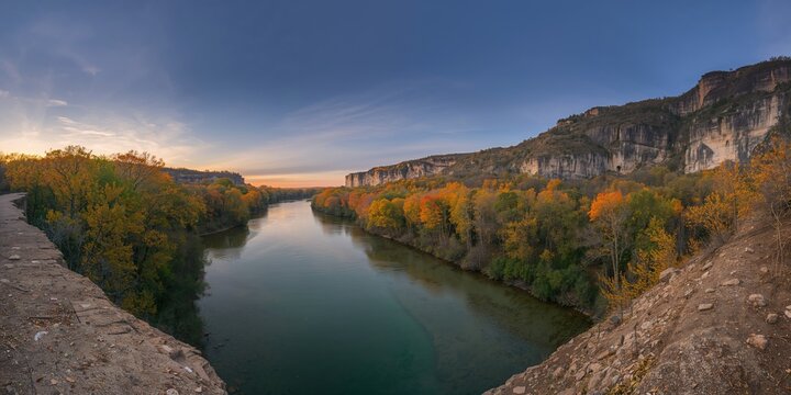 Colorful fall sunrise over the Frio River highlighting seasonal change at Garner State Park, Earth Day