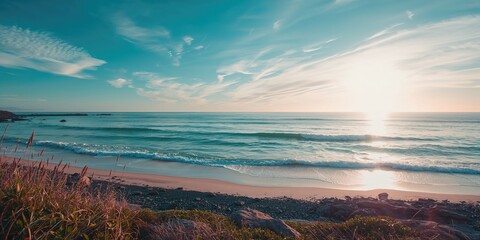 Early morning coastal landscape with calm waters and soft light on Phillip Island