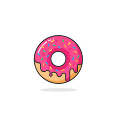 Pink frosted donut with sprinkles icon