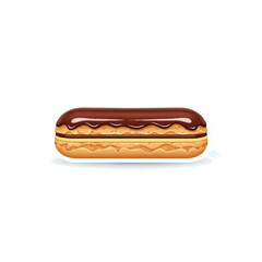 Delicious Chocolate Eclair Pastry Food Icon