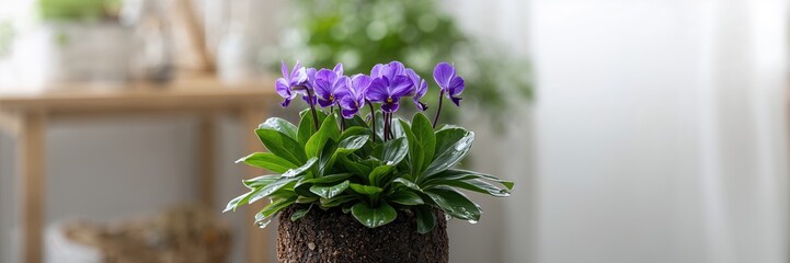 African violet with multiple saplings, focusing on pruning techniques for healthy growth, plant maintenance, World Plant Day