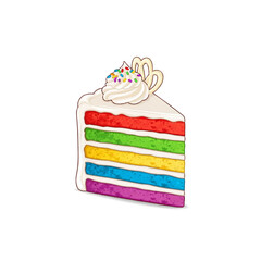 Vibrant Rainbow Cake Slice with Sprinkles