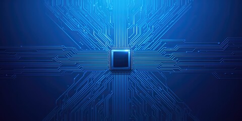 Blue link background featuring technology elements, suitable for UI design or digital interface layouts