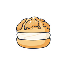 Cream Puff Pastry Dessert Illustration