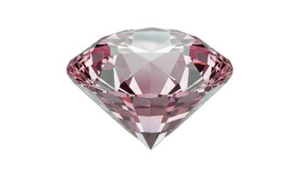 Pink Diamond Sparkling on White Background