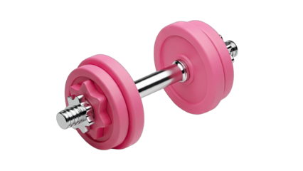 Pink Dumbbell Isolated on White Background for Fitness and Exercise