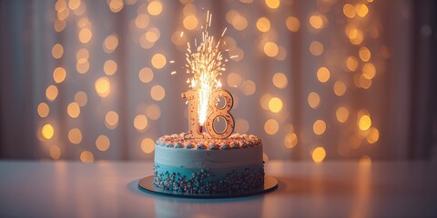 Celebration of an 18th birthday with festive decor and a young woman marking adulthood, focusing on milestone achievement, Earth Day