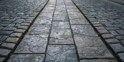Paving slabs arranged in a square pattern, ideal for urban pedestrian areas, textured stone surface, urban design background