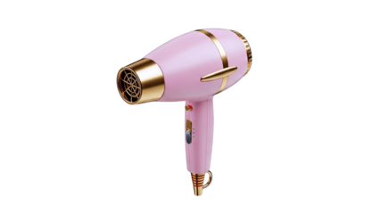 Pink Hair Dryer Isolated on White Background