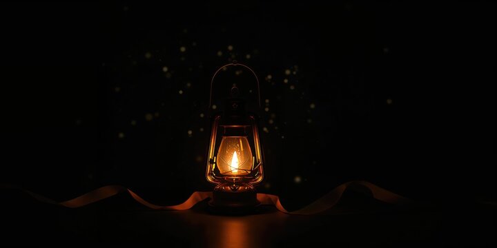 Traditional kerosene lamp in darkness, emphasizing safety and maintenance needs