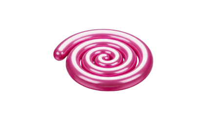 Pink Swirl Candy Isolated on White Background